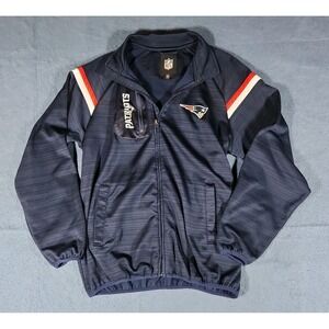 New England Patriots Jacket Womens Large Blue NFL Football Team Apparel Fleece
